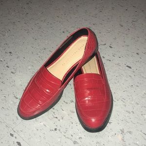 Zara Red Loafers